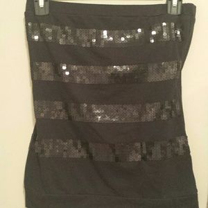 Black Sequin Tube Top